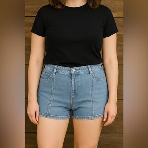 NWT Wild Fable High Waisted Denim Blue Women's Shorts, size 16